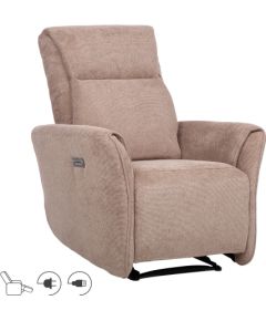 Atpūtas krēsls reglaineris HEIDY ar elektrisko mehānismu, gaiši brūna Jaunumi -Dārzam