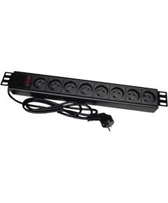 Alantec PZ081U3M power extension 3 m 8 AC outlet(s) Indoor Black Strāvas pagarinātāji
