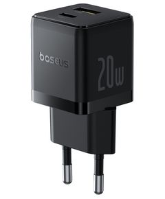 Baseus Sienas ātrais lādētājs Palm 20W USB + USB-C QC3.0 PD3.0 ar USB-C kabeli 1 m, melns Jaunumi - Viedierices