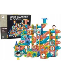 LeanToys Świecąca Zjeżdżalnia Dla Kulek Klocki Magnetyczne 292 Elementy Konstruktori 
