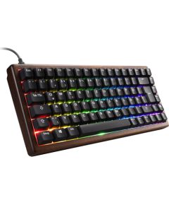 Sharkoon SKILLER SGK50 S3 Wood PBT (wood/black, US layout, Gateron G Pro 3.0 Yellow) Klaviatūras