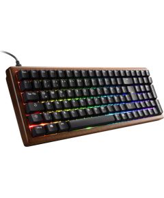 Sharkoon SKILLER SGK50 S2 Wood PBT (wood/black, UK layout, Gateron G Pro 3.0 Yellow) Klaviatūras
