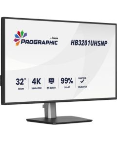 iiyama ProGraphic HB3201UHSNP-B1, LED monitor - 31.5 - black (matt), UltraHD/4K, IPS, HDMI, DP, USB-C, USB hub LED / LCD мониторы