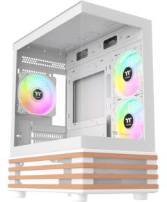 Thermaltake View 170 WS ARGB, Tower case white/wood, Tempered Glass x 2, Wood texture Корпуса