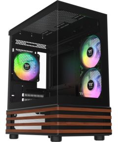 Thermaltake View 170 WS ARGB, Tower Case black/wood, Tempered Glass x 2, Wood Texture Корпуса