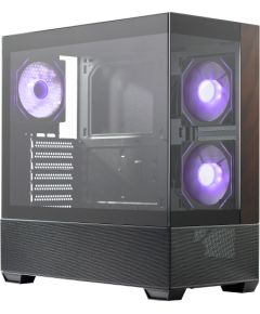 Cooler Master Elite 690 Wood, Tower Case black/wood, Tempered Glass x 2 Datoru korpusi