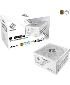 ASRock Steel Legend SL-1000GW, PC power supply white, 1x 12-pin high power GPU, 3x PCIe, cable management, 1000 watts Блоки питания
