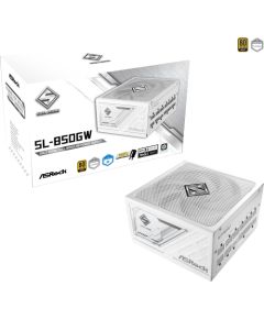 ASRock Steel Legend SL-850GW, PC power supply white, 1x 12-pin high power GPU, 2x PCIe, cable management, 850 watts Блоки питания