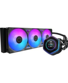 Cooler Master MasterLiquid 360 Atmos II LCD ARGB, water cooling system, black Procesoru dzesēšana
