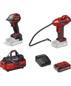 EINHELL machine set TP-CW 18/260 + CE-CC 18 Kit, impact wrench red/black, 1x Li-ion battery 4.0 Ah, with bag Jaunumi -Dārzam