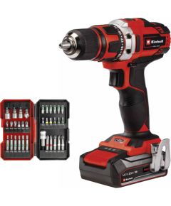 EINHELL Cordless Drill/Driver TE-CD 18/40 Li, 18 Volt red/black, 1x Li-Ion battery 2.5Ah, with 34-piece bit set Jaunumi -Dārzam
