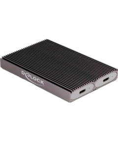 DeLOCK External USB Type-C Dual Combo Enclosure for 2 x M.2 N, Drive Enclosure grey Korpusi ārējiem HDD, SSD