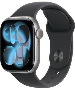 Apple Watch Series 11, smartwatch grey, aluminum, 42 mm, sports strap black M/L, cellular Smart-Watch Умные часы
