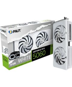 Palit GeForce RTX 5060 OC WHITE 8GB, graphics card DLSS 4, 3x DisplayPort, 1x HDMI 2.1 Видеокарты