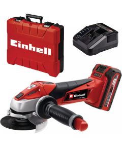 EINHELL Power X-Change cordless angle grinder TE-AG 18/115 Li Kit, 18V red/black, Li-ion battery 3.0Ah, in E-Box S35 Jaunumi -Dārzam