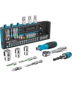 Hazet SmartHolder 2300SH-1, socket and bit set 1/4" black, 39 pieces, including fine-tooth reversible ratchet Новинки Для дома и сада 