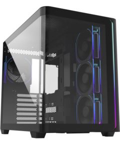 Fortron FSP M580-BP, tower case black, tempered glass Datoru korpusi