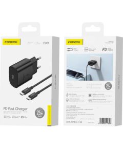 Сетевая зарядка Foneng EU51 GaN 25W USB-C + USB-C to USB-C cable черная Зарядные устройства