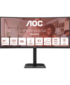 LCD Monitor AOC 34 " 3440 x 1440 pixels UltraWide Quad HD Native aspect ratio 21:9 LCD Curved CU34E4CV LED / LCD мониторы
