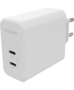 Mophie GaN Charger Dual USB-C 67W Telefonu lādētāji 220v