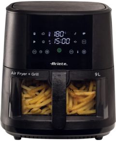 Ariete 9L black air fryer, 1500 watts, 9-liter basket, with viewing window Жидкие котлы