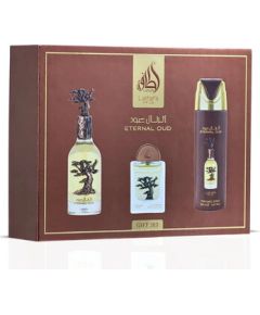 Lattafa Eternal Oud Dárková sada EDP 100 ml, deospray 200 ml a EDP 20 ml 100ml Парфюмерные наборы