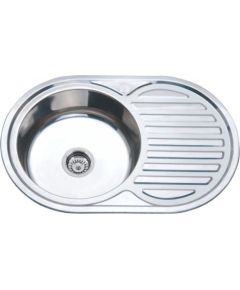 Izlietne virtuves AB 770X500X0.8MM ar virsmu, kreisā, stīna, ar sifonu Jaunumi Sadz. tehnika