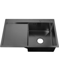 Izlietne NT AB 780x510x200mm ar virsmu, labā, grafīta, ar sifonu Jaunumi Sadz. tehnika