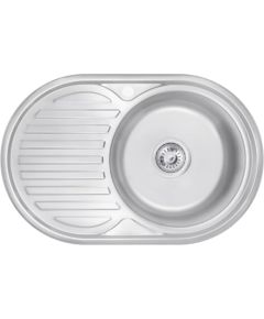 Izlietne virtuves AB 770X500X0.8MM ar virsmu, labā, stīna, ar sifonu Jaunumi Sadz. tehnika