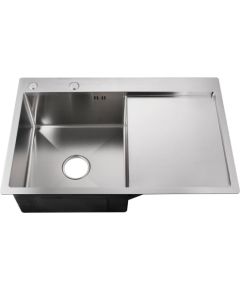 Izlietne NT AB 780x510x200mm ar virsmu, kreisā, satīna, ar sifonu Jaunumi Sadz. tehnika