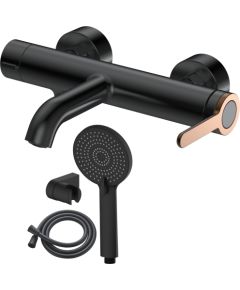 Jaucējkrāns vannas AB AMBER, ar dušas kompl., melns/zelts Jaunumi -Dārzam