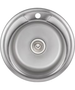 Izlietne virtuves AB 490X0.8MM, satīna, ar sifonu Jaunumi Sadz. tehnika