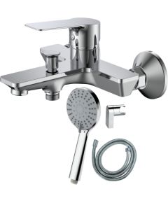 Jaucējkrāns vannas AB BRUCE, ar dušas komplektu, hromēts Jaunumi -Dārzam