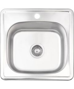 Izlietne virtuves AB 480X480X0.8MM, satīna, ar sifonu Jaunumi Sadz. tehnika