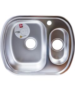 Izlietne virt. AB 600X490X0.8MM ar 1.5 bļodu, kreisā, satīna, ar sifonu Jaunumi Sadz. tehnika