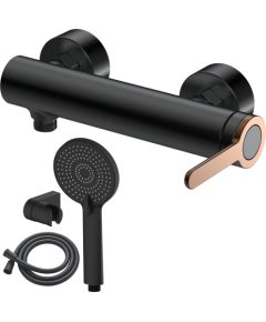 Jaucējkrāns dušas AB AMBER, ar dušas kompl., melns/zelts Jaunumi -Dārzam