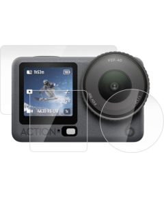 Puluz tempered glass set for DJI Osmo Action 6 (3 pcs). Aksesuāri sporta kamerām