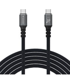 USB cable Wozinsky WPS-UY42S USB-C Thunderbolt 4 240W 2.0m black Data USB kabeļi