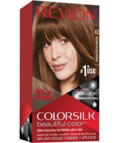 Revlon, Colorsilk, Permanent Hair Dye, 43 Medium Golden Brown, 130 ml Уход за волосами