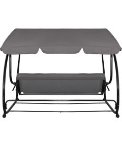 Springos Linda 4-vietīgas tērauda dārza šūpoles ar regulējamu jumtiņu, pelēkas Dārza šūpoles