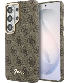 Guess Samsung  Galaxy S26 Ultra PU 4G Script Metal Logo With MagSafe Case Brown Neoriģinālie Maciņi
