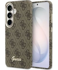 Guess Samsung  Galaxy S26 PU 4G Script Metal Logo With MagSafe Case Brown Neoriģinālie Maciņi