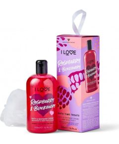 Set I Love: Raspberry & Blackberry, Hydrating, Shower Gel, For All Skin Types, 500 ml + I Love, Body Sponge Парфюмерные наборы