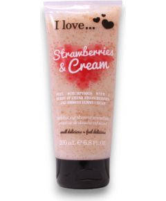 I Love, Strawberries & Cream, Exfoliating, Shower Gel, 200 ml Гели для душа для тела