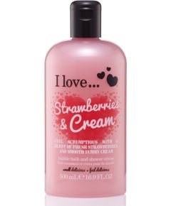 I Love, Strawberries & Cream, Hydrating, Shower Cream, 500 ml Гели для душа для тела