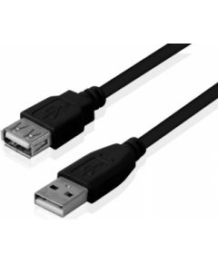 Kabelis Brackton USB Male - USB Female 2.0m Black Дата USB-кабели