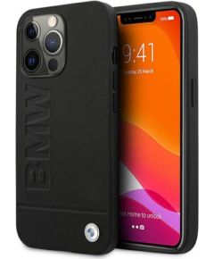 BMW BMHCP13LSLLBK Back Case Кожанный Чехол для телефона Apple iPhone 13 / 13 Pro Черный Чехлы - альтернативные
