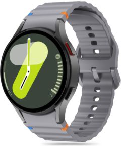 Tech-Protect silikona sporta komplekts Samsung Galaxy Watch 4 | 5 | 5 PRO | 6 | 7 | FE pelēks Smart-Watch aksesuāri