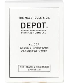 Set, Depot, 500 Beard & Mustache Specifics No. 504, Beard & Moustache Cleansing Wipes, 12 pcs Bārdas kopšana