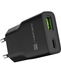 Natec Ribera USB Charger Gan Slim USB 1X USB-A + 1X USB-C 20W NUC-2377 Новинки смартфонов и телефонов